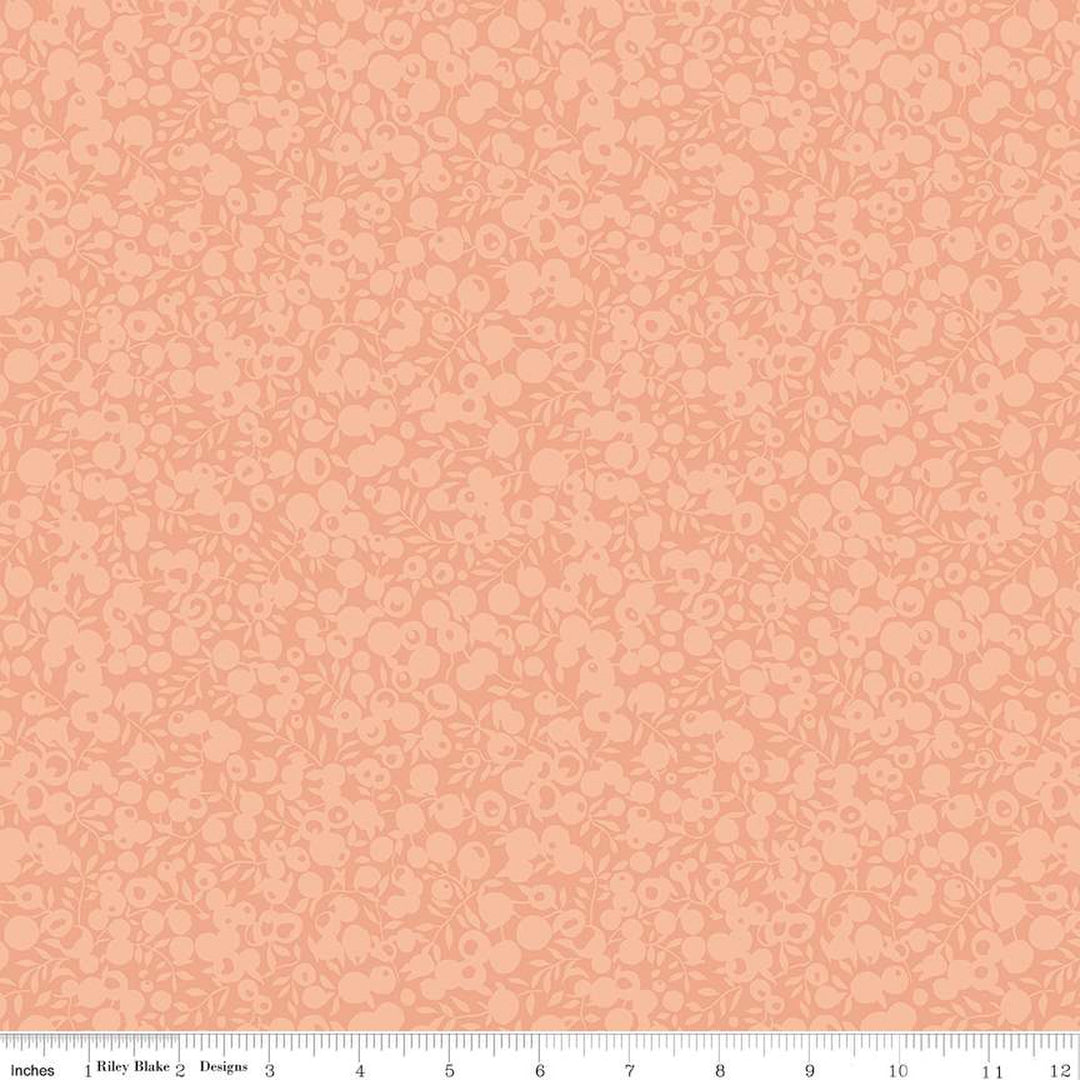 Cotton quilting fabric pattern called 'Peony in Blush'. Part of the 'The Wiltshire Shadow Collection' fabric collection. Designed by Liberty Fabrics for fabric company  Riley Blake. SKU: 01666520A. 44-45 inch width.