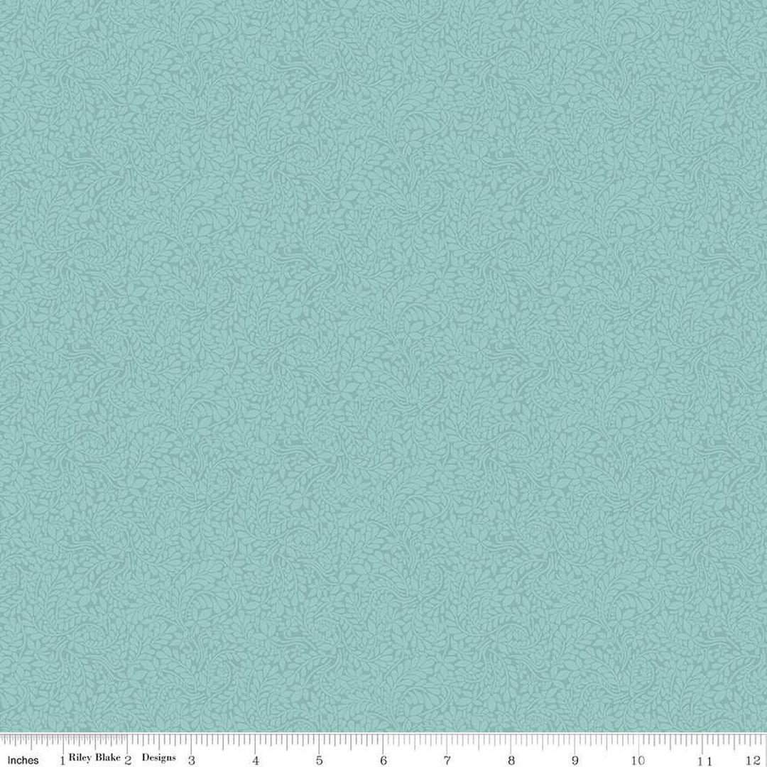 Cotton quilting fabric pattern called 'Duck Egg Blue'. Part of the 'The Wiltshire Shadow Collection' fabric collection. Designed by Liberty Fabrics for fabric company  Riley Blake. SKU: 016668104A. 44-45 inch width.