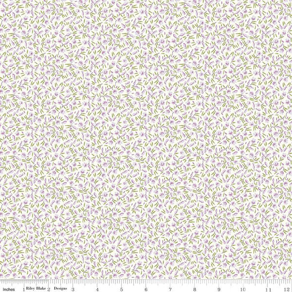 Cotton quilting fabric pattern called 'Mountain Heather A'. Part of the 'Postcard from the Highlands' fabric collection. Designed by Liberty Fabrics for fabric company  Riley Blake. SKU: 01667361A. 44-45 inch width.