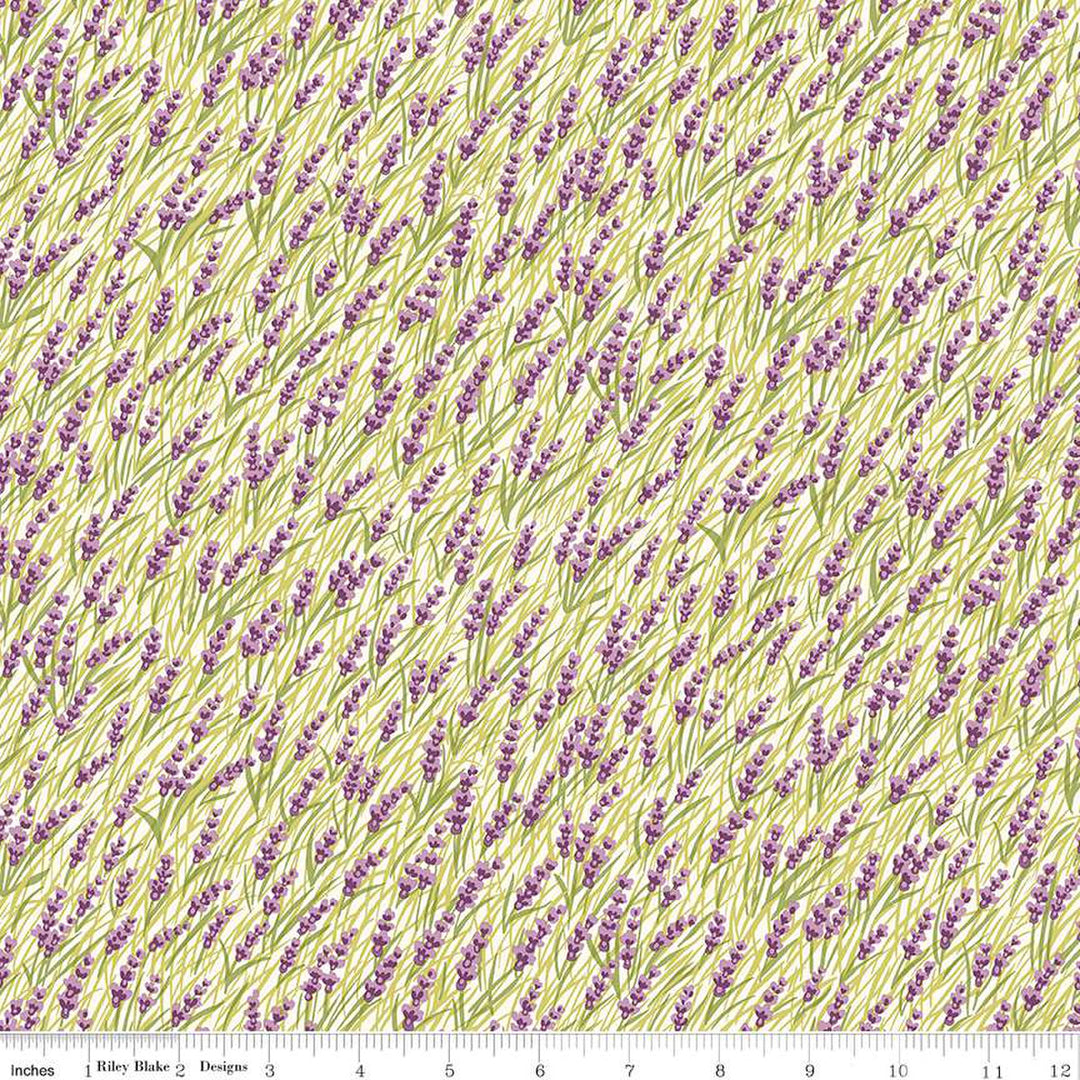 Cotton quilting fabric pattern called 'Wild Blueberries A'. Part of the 'Postcard from the Highlands' fabric collection. Designed by Liberty Fabrics for fabric company  Riley Blake. SKU: 01667366A. 44-45 inch width.