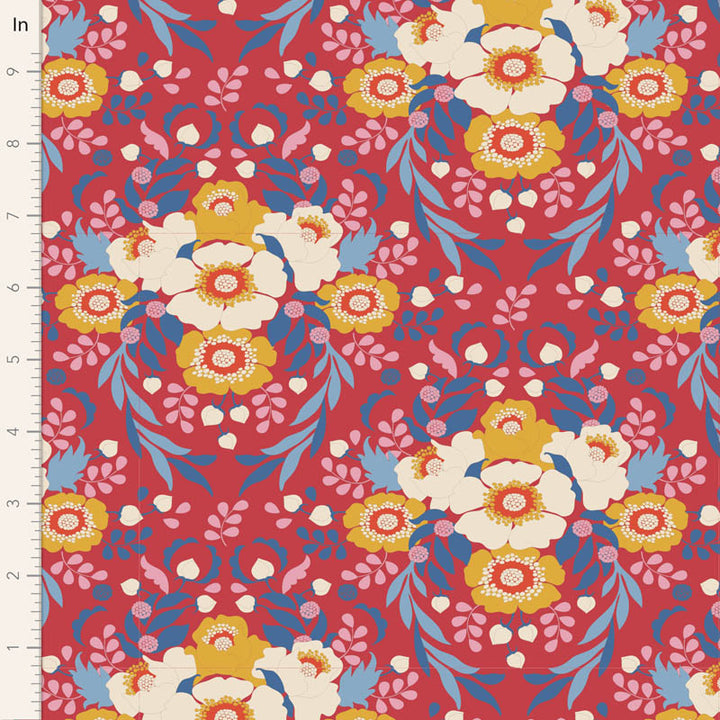 Jubilee - Anemone in Red - 100541 - Half Yard