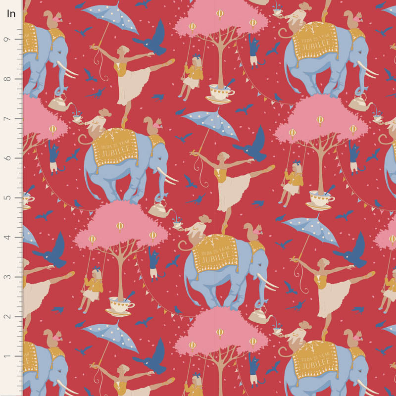 Jubilee - Circus Life Jubilee in Red - 100543 - Half Yard