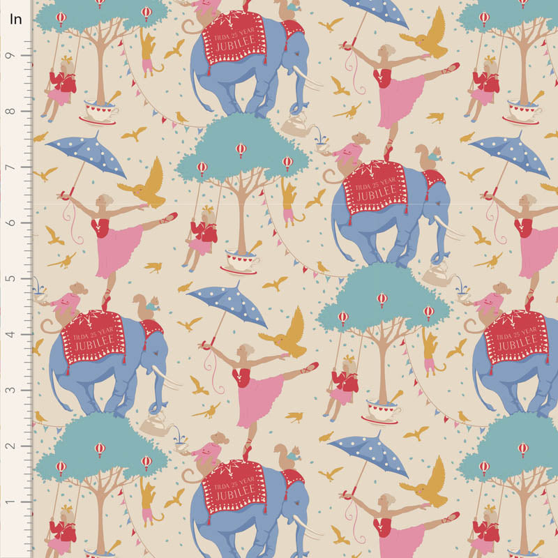 Jubilee - Circus Life Jubilee in Cream - 100547 - Half Yard