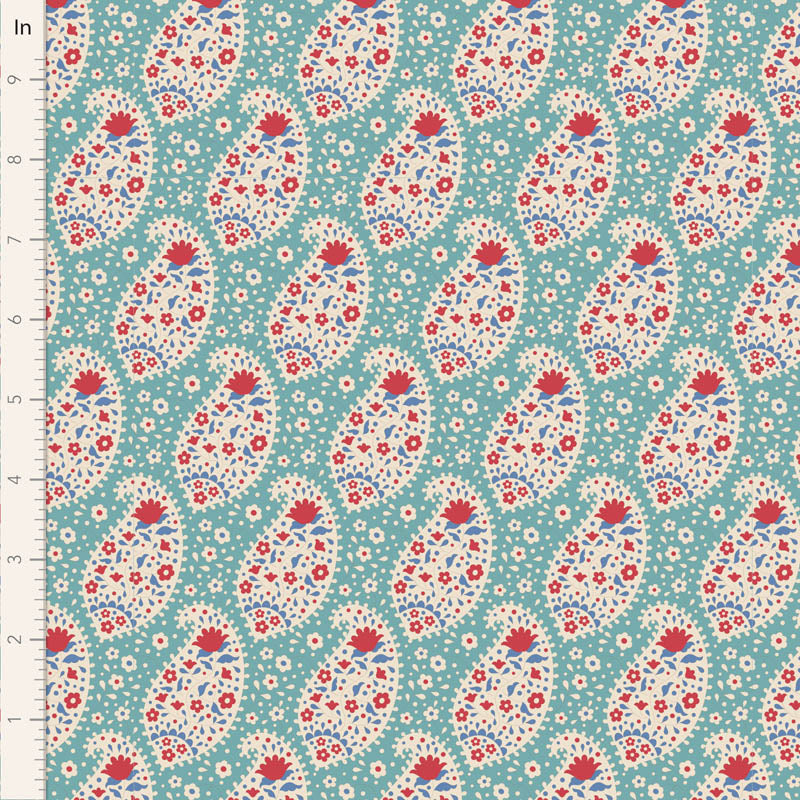 Jubilee - Teardrop in Teal - 100556 - Half Yard