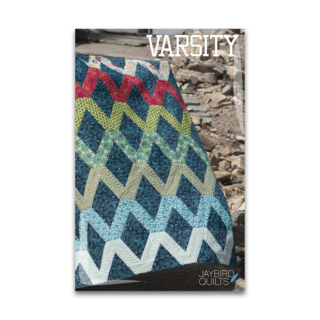 Paper quilt pattern called 'Varsity' by Jaybird Quilts. SKU: JBQ 117