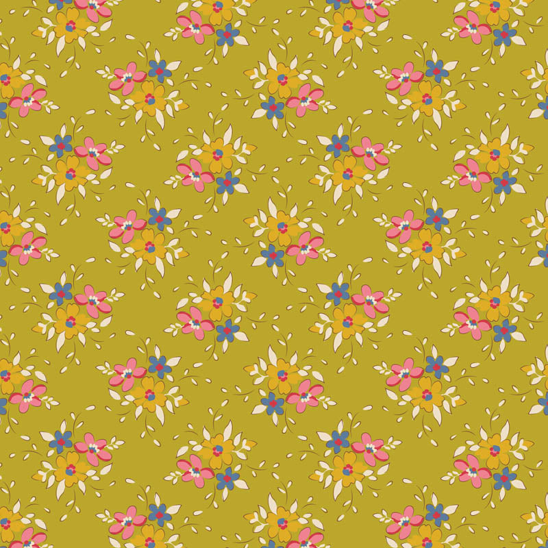 Cotton quilting fabric pattern called 'Spring'. Part of the 'Creating Memories' fabric collection. Designed by Tilda Fabrics for fabric company Tilda Fabrics. SKU: TIL130119. 44-45 inch width.