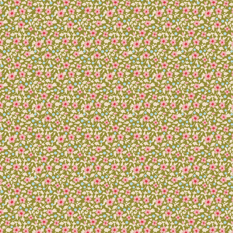 Cotton quilting fabric pattern called 'Spring'. Part of the 'Creating Memories' fabric collection. Designed by Tilda Fabrics for fabric company Tilda Fabrics. SKU: TIL130121. 44-45 inch width.