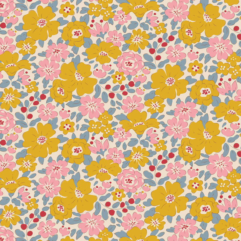 Cotton quilting fabric pattern called 'Spring'. Part of the 'Creating Memories' fabric collection. Designed by Tilda Fabrics for fabric company Tilda Fabrics. SKU: TIL130122. 44-45 inch width.