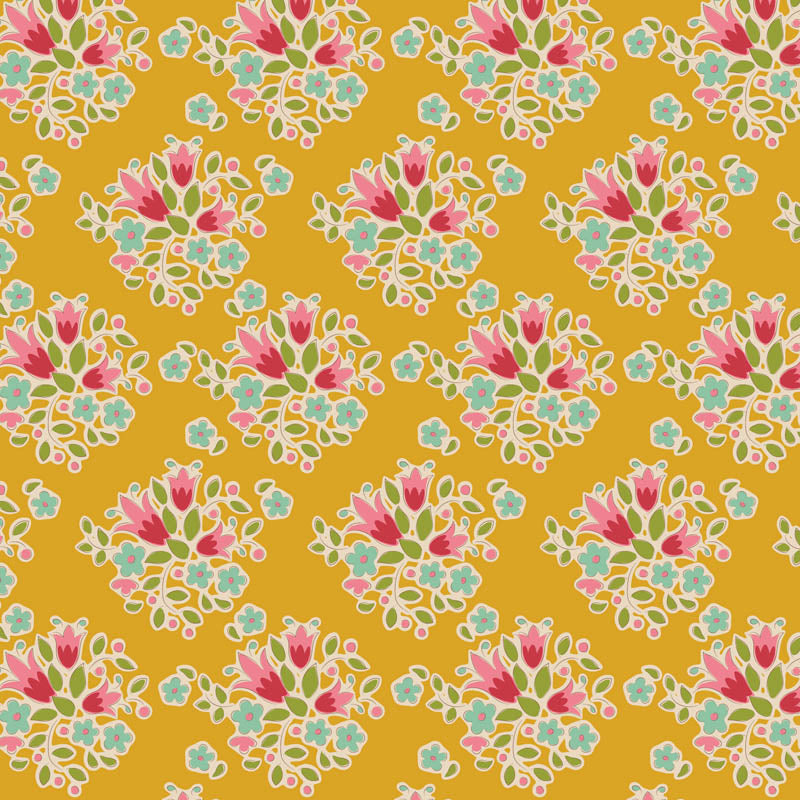 Cotton quilting fabric pattern called 'Spring'. Part of the 'Creating Memories' fabric collection. Designed by Tilda Fabrics for fabric company Tilda Fabrics. SKU: TIL130123. 44-45 inch width.