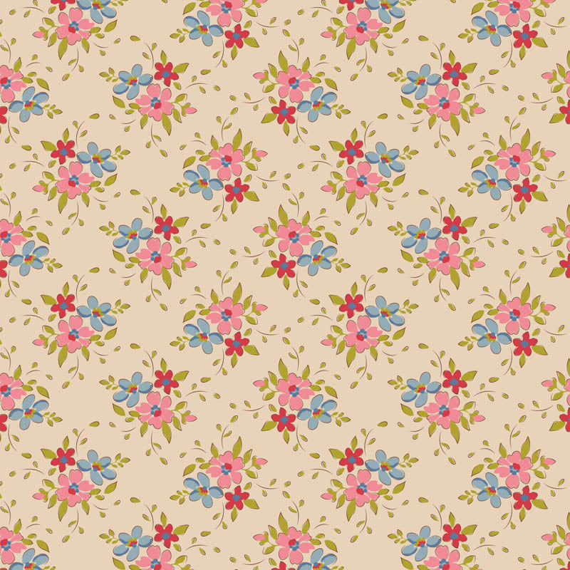 Cotton quilting fabric pattern called 'Spring'. Part of the 'Creating Memories' fabric collection. Designed by Tilda Fabrics for fabric company Tilda Fabrics. SKU: TIL130124. 44-45 inch width.