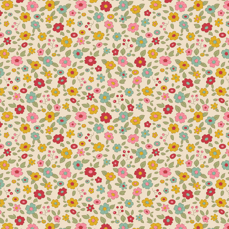 Cotton quilting fabric pattern called 'Spring'. Part of the 'Creating Memories' fabric collection. Designed by Tilda Fabrics for fabric company Tilda Fabrics. SKU: TIL130125. 44-45 inch width.