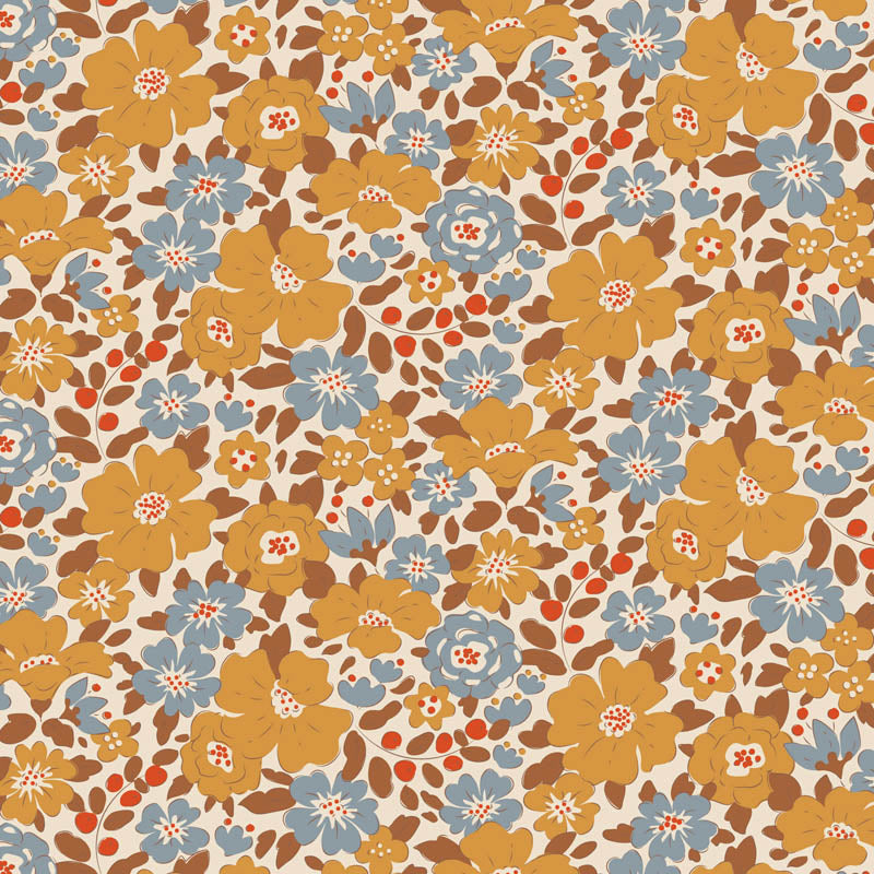 Cotton quilting fabric pattern called 'Autumn'. Part of the 'Creating Memories' fabric collection. Designed by Tilda Fabrics for fabric company Tilda Fabrics. SKU: TIL130142. 44-45 inch width.