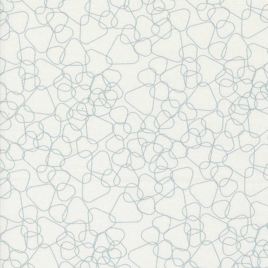 Cotton quilting fabric pattern called 'Angles in White'. Part of the 'Still More Paper' fabric collection. Designed by Zen Chic for fabric company MODA. SKU: -8459. 44-45 inch width.