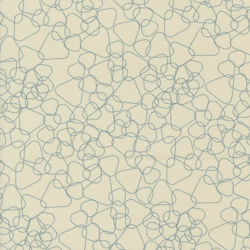 Cotton quilting fabric pattern called 'Angles in Eggshell'. Part of the 'Still More Paper' fabric collection. Designed by Zen Chic for fabric company MODA. SKU: -8429. 44-45 inch width.