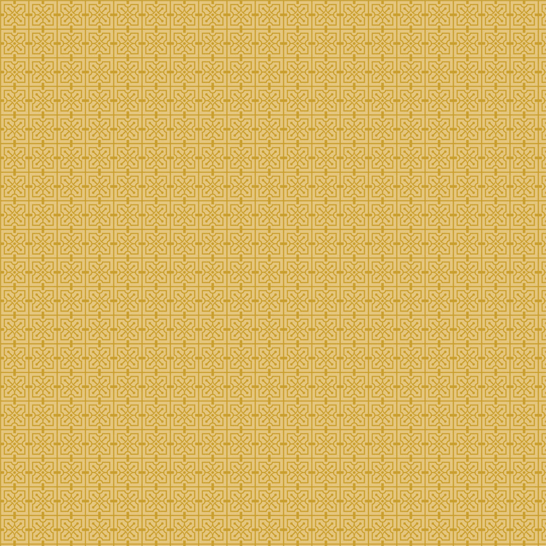 Cotton quilting fabric pattern called 'The House Beautiful Design C in Mustard'. Part of the 'March Balloons' fabric collection. Designed by Frank Lloyd Wright Collection with Cloud 9 Fabrics for fabric company Cloud 9 Fabrics. SKU: 227553. 44-45 inch width.