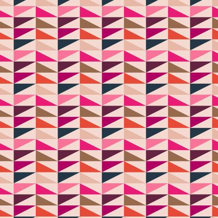 Cotton quilting fabric pattern called 'Chevrons'. Part of the 'Retro Life 2' fabric collection. Designed by Lisa Redhead for fabric company Dandelion Fabric & Co.. SKU: 23RL2-05. 44-45 inch width.