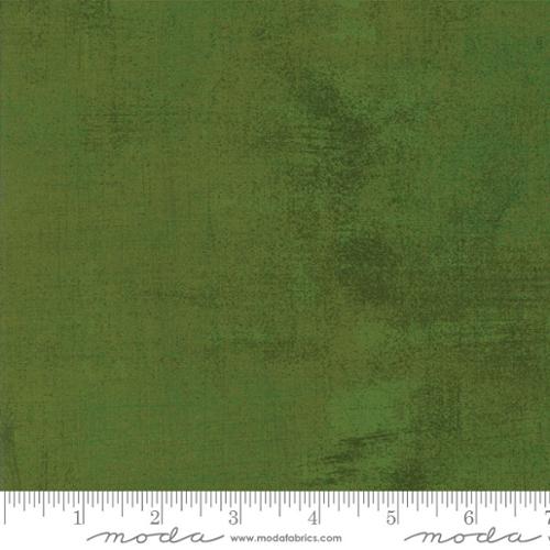 Cotton quilting fabric pattern called 'Grunge in Olive Branch'. Part of the 'Grunge Basics' fabric collection. Designed by Basic Grey for fabric company Moda Fabrics. SKU: 30150 345. 44-45 inch width.