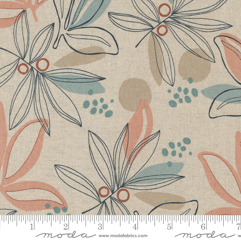 Mochi Linen quilting fabric pattern called 'Mochi Linen'. Part of the 'Melrose' fabric collection. Designed by Studio M for the MODA fabric company. SKU: 33780 11L. 44-45 inch width.