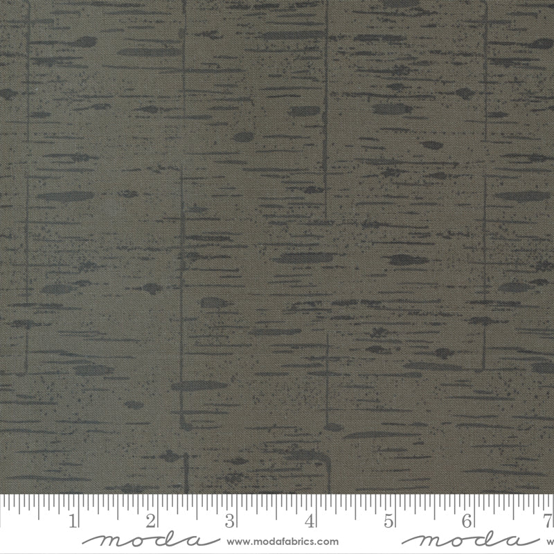 Cotton quilting fabric pattern called 'Birch in Soot'. Part of the 'Woodland Wildflowers' fabric collection. Designed by Fancy That Design House for fabric company Moda Fabrics. SKU: 45586 15. 44-45 inch width.