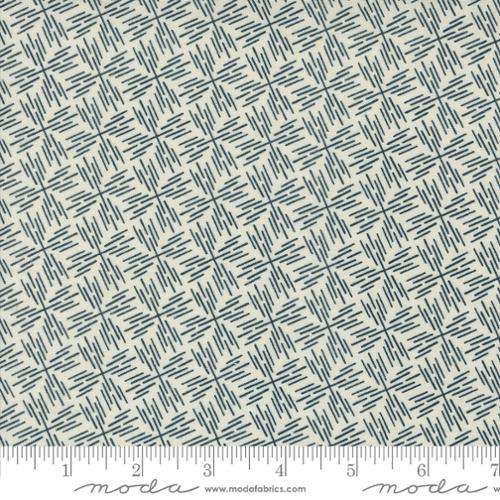 Cotton quilting fabric pattern called 'Etched in Eggshell'. Part of the 'Folk & Lore' fabric collection. Designed by Fancy That Design House for fabric company MODA. SKU: 45608 11. 44-45 inch width.