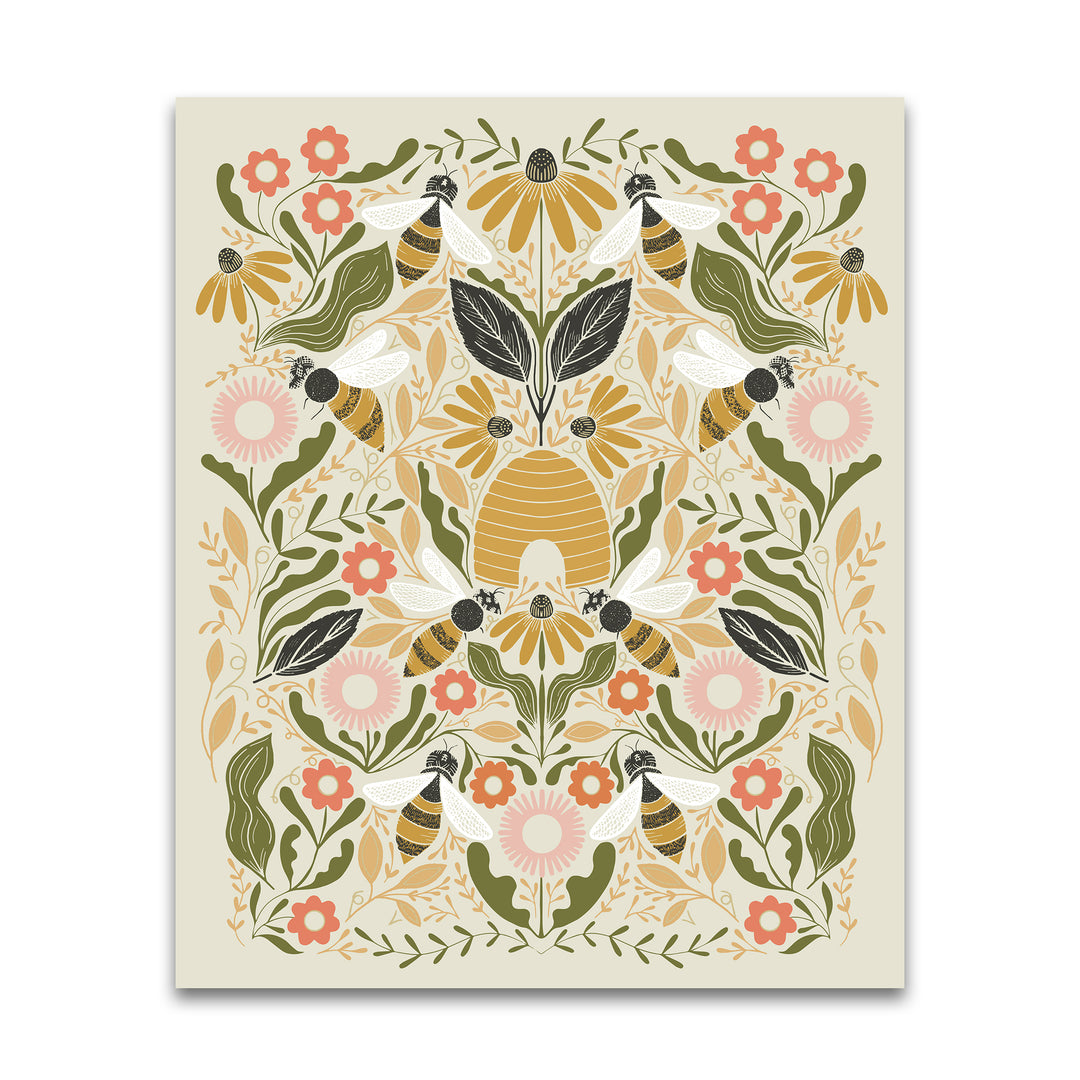 PREORDER - Bee Garden - 36" x 44" Panel - Metallic Porcelain - Gingiber - 48418 11M - Panel
