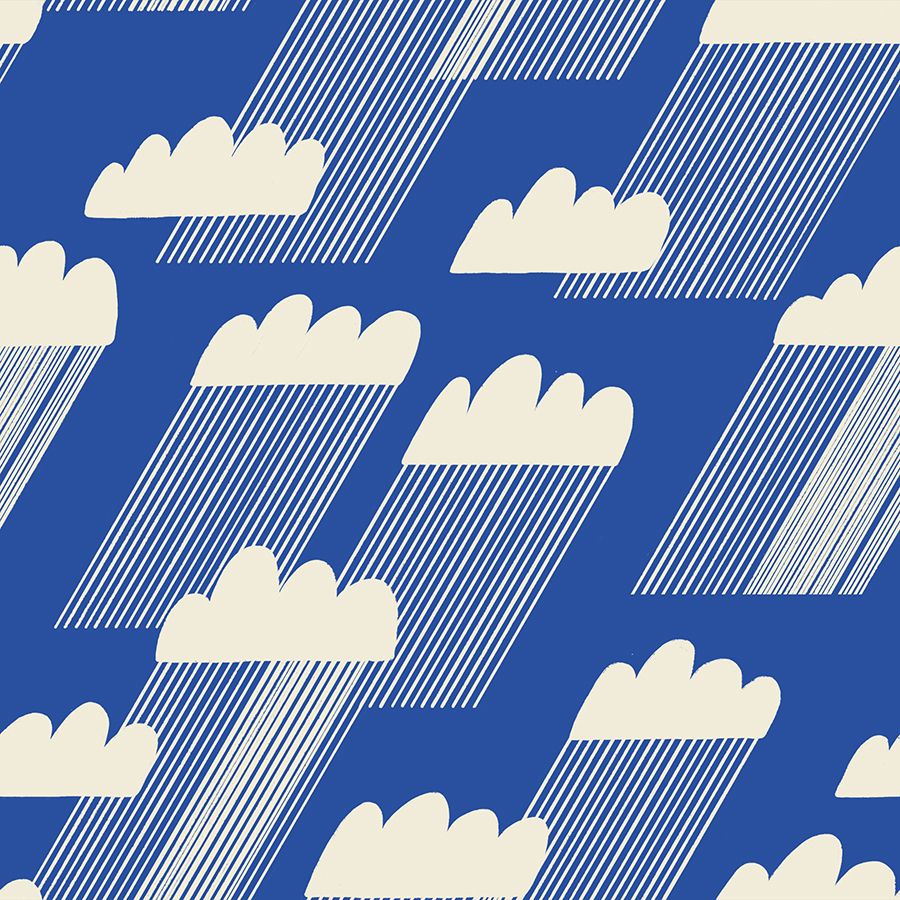 Water Rainclouds in Blue Ribbon - RS5126 12 - Half Yard