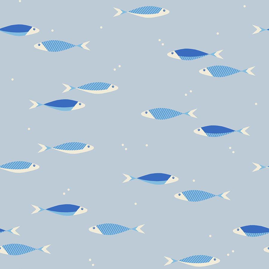 Water School Day in Water Blue - RS5127 11 - Half Yard