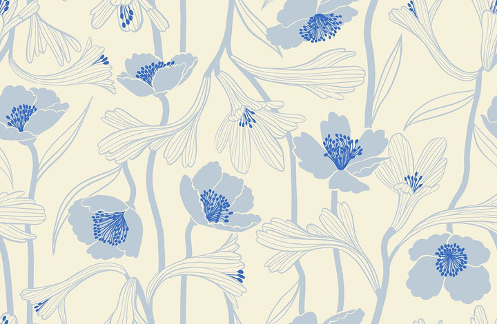 Water Water Flowers in Natural - RS5133 11 - Half Yard