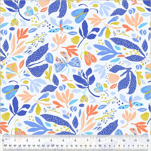 High Density Cotton quilting fabric pattern called 'Cartwheel in Sky'. Part of the 'Summersault' fabric collection. Designed by Tamara Kate for the Windham Fabrics fabric company. SKU: 53756-1. 44-45 inch width.