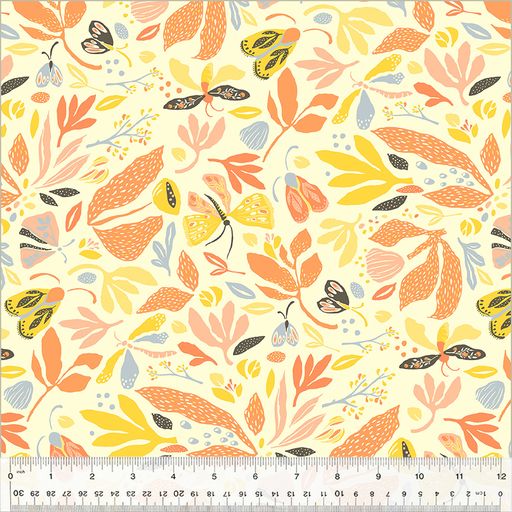 High Density Cotton quilting fabric pattern called 'Cartwheel in Petal'. Part of the 'Summersault' fabric collection. Designed by Tamara Kate for the Windham Fabrics fabric company. SKU: 53756-2. 44-45 inch width.