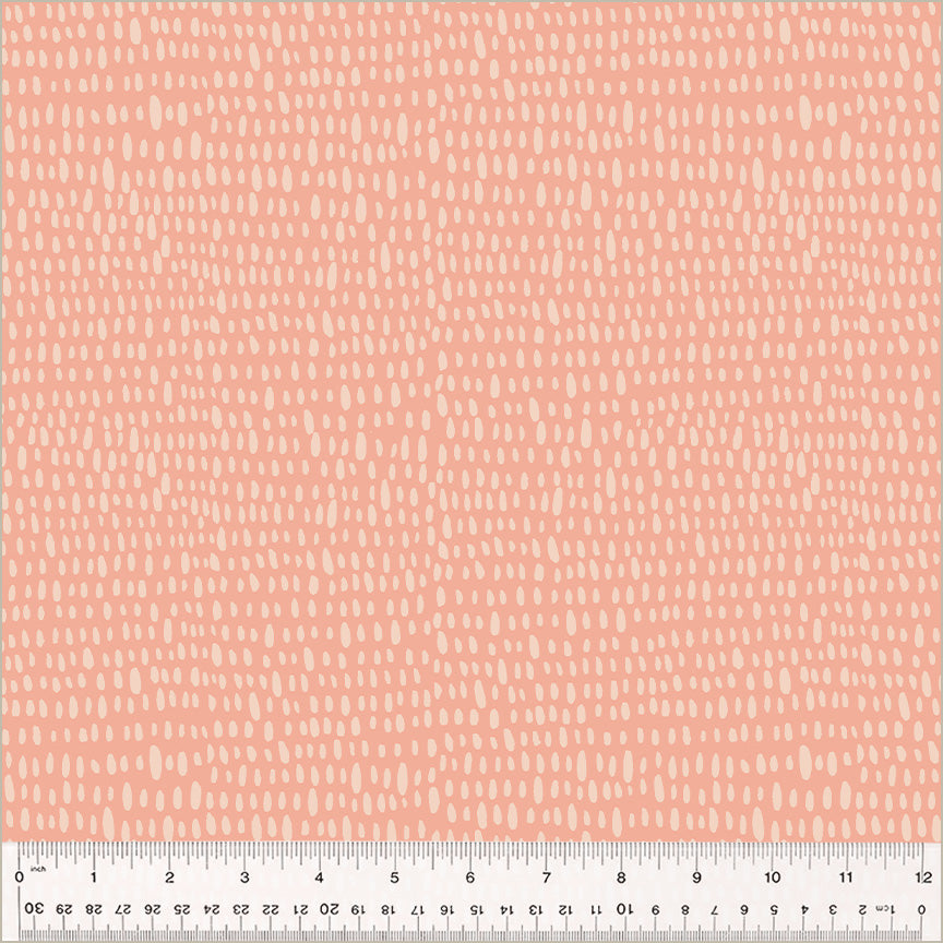 Cotton quilting fabric pattern called 'Rainfall in Petal'. Part of the 'Moonlit' fabric collection. Designed by Jennifer Moore / Monaluna for fabric company Windham Fabrics. SKU: 54287-8. 44-45 inch width.