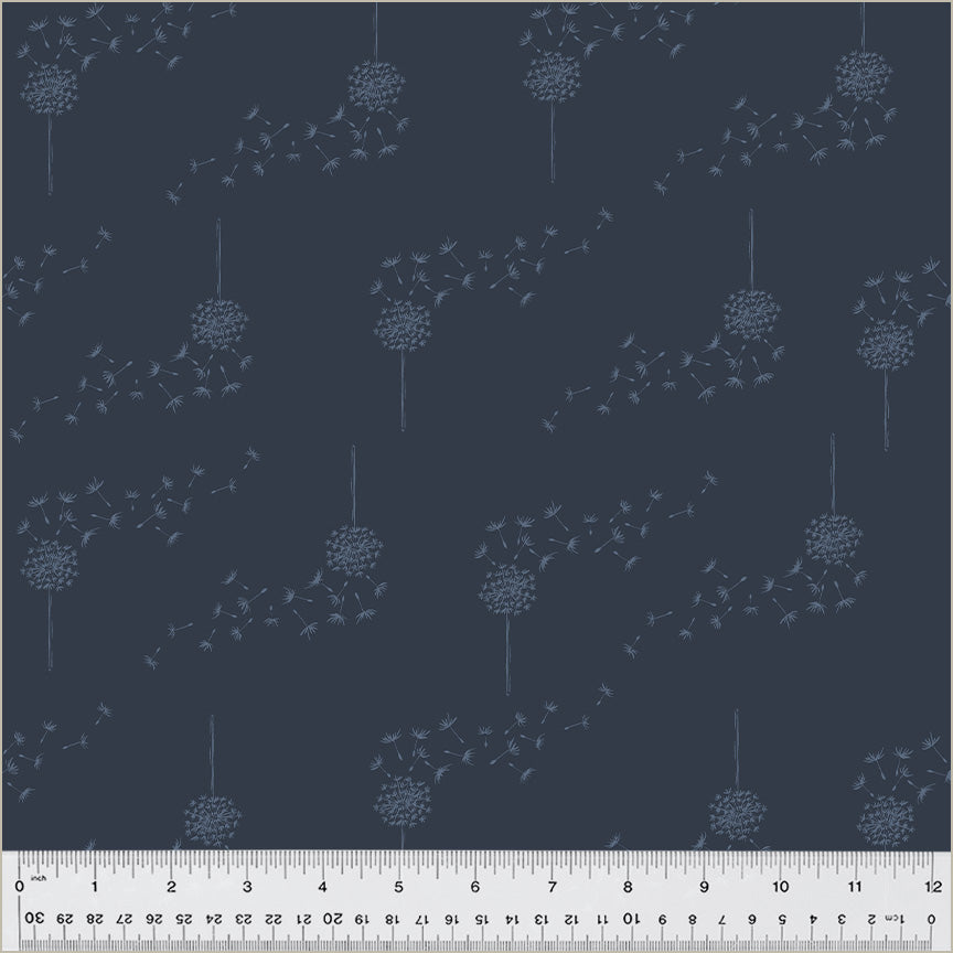 Cotton quilting fabric pattern called 'Wish in Night'. Part of the 'Moonlit' fabric collection. Designed by Jennifer Moore / Monaluna for fabric company Windham Fabrics. SKU: 54290-22. 44-45 inch width.