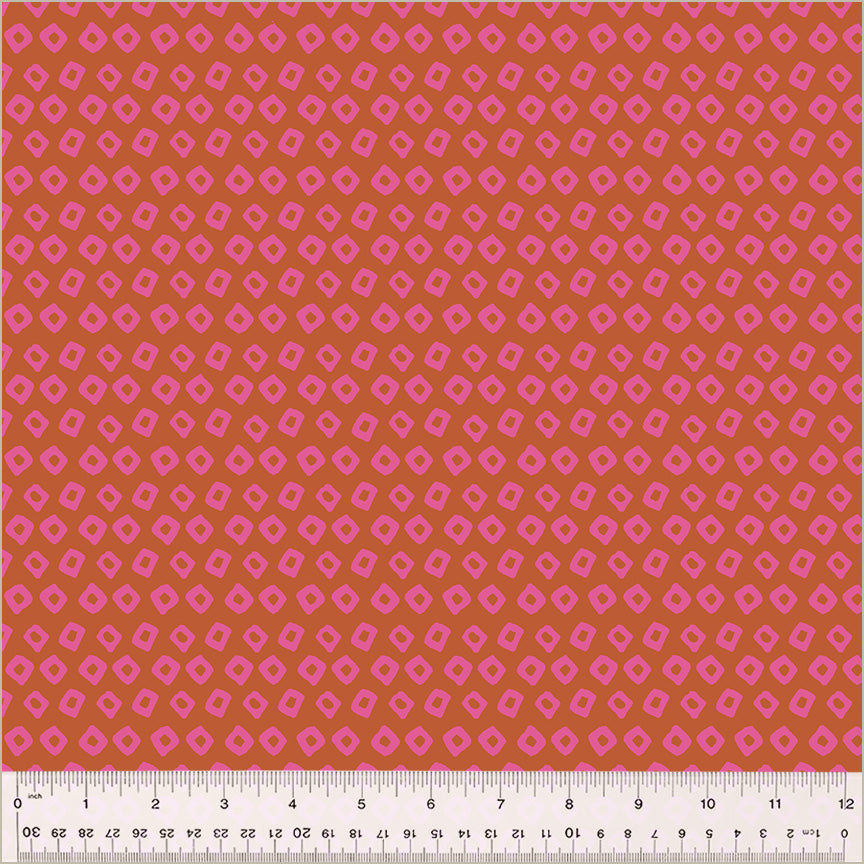 High Density Cotton quilting fabric pattern called 'Shibori in Wildrose/Unicorn'. Part of the 'Ruby and Bee Blenders' fabric collection. Designed by Heather Ross for the Windham Fabrics fabric company. SKU: 54415-16. 44-45 inch width.