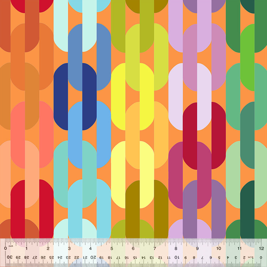 PREORDER - Windham 108" Quilt Back - Links in Creamsicle - 54574DW-1DES - Half Yard