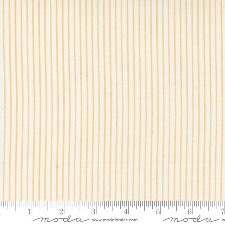 Cotton quilting fabric pattern called 'Stripe in Sunshine'. Part of the 'Renew' fabric collection. Designed by Sweetwater for fabric company Moda Fabrics. SKU: 55563 12. 44-45 inch width.