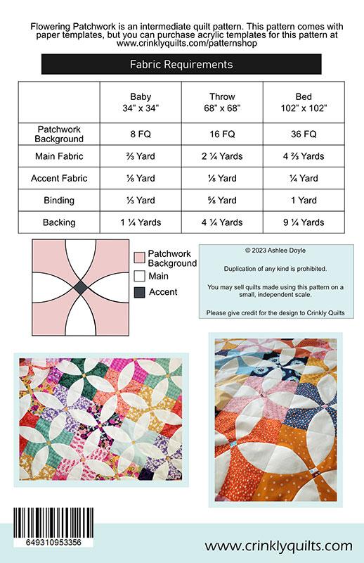 PREORDER - Quilt Pattern - Flowering Patchwork Quilt - Ashlee Doyle - Crinkly Quilts - CQ 012 - Printed Pattern