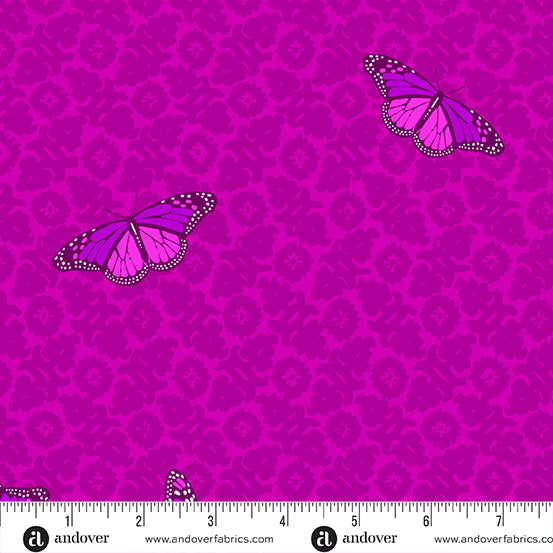 Cotton quilting fabric pattern called 'Camouflage in Plum'. Part of the 'SunPrint 2024' fabric collection. Designed by Alison Glass for fabric company Andover Fabrics. SKU: A-1013-P. 44-45 inch width.