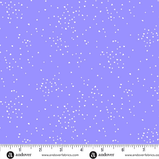 Cotton quilting fabric pattern called 'Light Purple'. Part of the 'Heart Stars' fabric collection. Designed by Andover Fabrics for fabric company Andover Fabrics. SKU: A-1091-P2. 44-45 inch width.