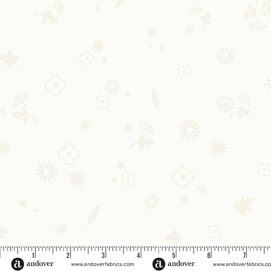 Cotton quilting fabric pattern called 'Margin in Daisy'. Part of the 'Postmark' fabric collection. Designed by Alison Glass for fabric company Andover Fabrics. SKU: A-1129-L. 44-45 inch width.