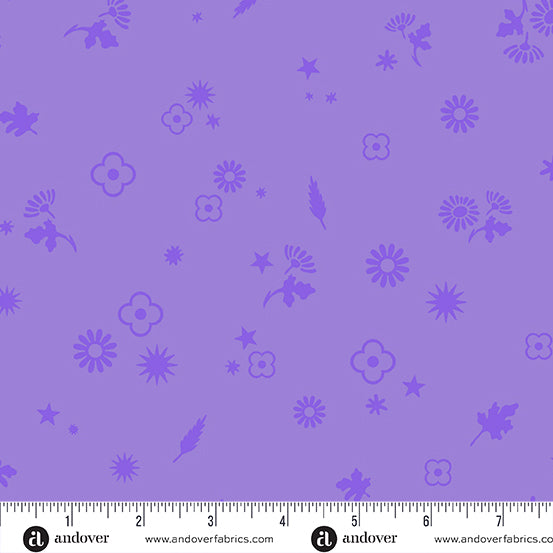 Cotton quilting fabric pattern called 'Margin in Lilac'. Part of the 'Postmark' fabric collection. Designed by Alison Glass for fabric company Andover Fabrics. SKU: A-1129-P. 44-45 inch width.