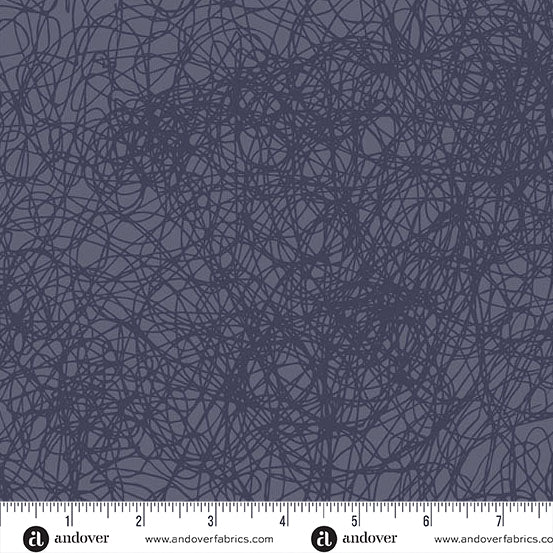 Cotton quilting fabric pattern called 'Entropy in Slate'. Part of the 'Sun Print Textures' fabric collection. Designed by Alison Glass for fabric company Andover Fabrics. SKU: A-1282-C. 44-45 inch width.