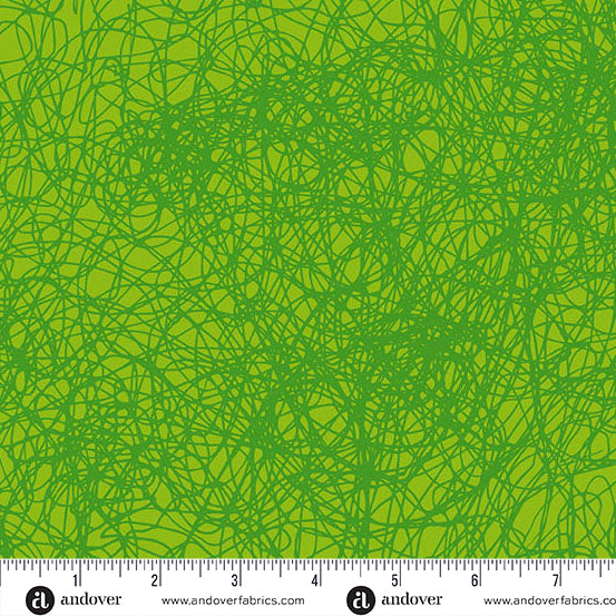 Cotton quilting fabric pattern called 'Entropy in Fern'. Part of the 'Sun Print Textures' fabric collection. Designed by Alison Glass for fabric company Andover Fabrics. SKU: A-1282-G. 44-45 inch width.