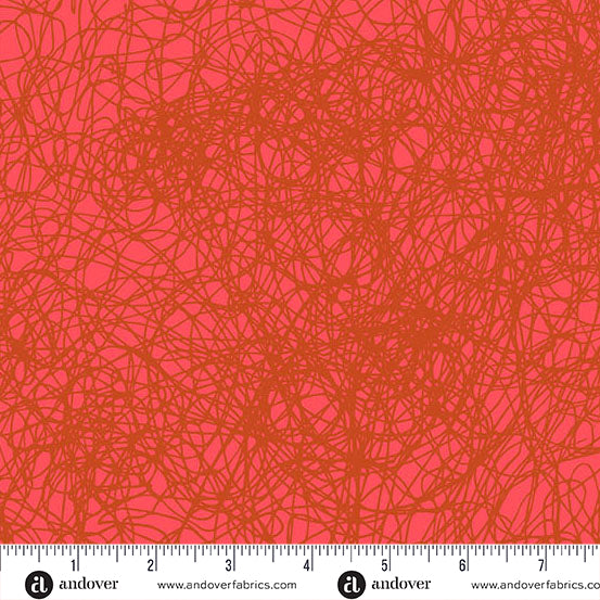 Cotton quilting fabric pattern called 'Entropy in Electric'. Part of the 'Sun Print Textures' fabric collection. Designed by Alison Glass for fabric company Andover Fabrics. SKU: A-1282-O. 44-45 inch width.