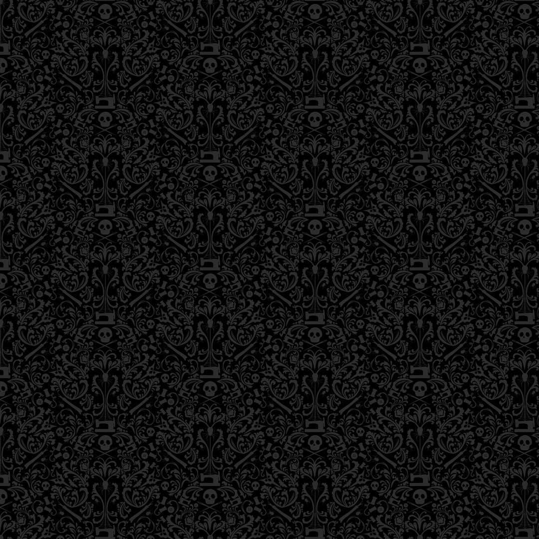 Mr. Bones Sews - Damask in Black - Kimberlee Peers-Moore - 91080-99 - Quilting Fabric