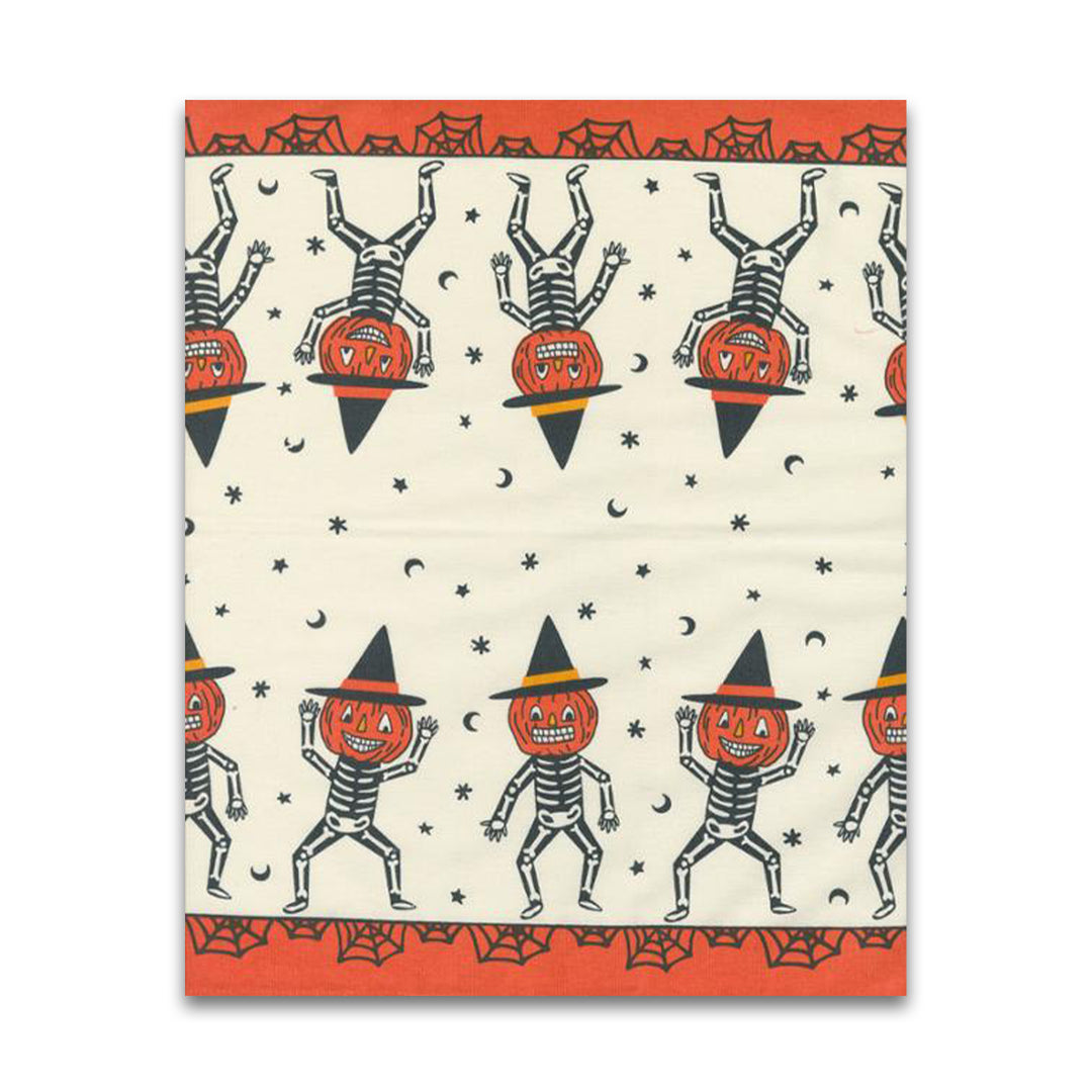 PREORDER - Classic Retro Holiday - Pumpkin Dance Skeleton - 16" Toweling - 920 311 - Half Yard