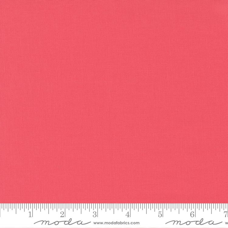 Cotton quilting fabric pattern called 'Flamingo'. Part of the 'Bella Solids' fabric collection. Designed by Moda Fabrics for fabric company Moda Fabrics. SKU: 9900 299. 44-45 inch width.