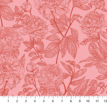 Cotton quilting fabric pattern called 'Anna Maria Textiles'. Part of the 'Indelible' fabric collection. Designed by Anna Maria Parry for fabric company Anna Maria Textiles. SKU: AMT1003-23V. 44-45 inch width.