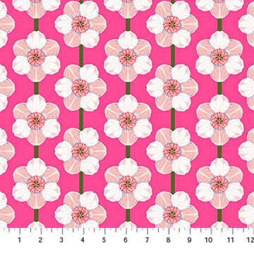 Cotton quilting fabric pattern called 'Anna Maria Textiles'. Part of the 'Iconic' fabric collection. Designed by Anna Maria Parry for fabric company Anna Maria Textiles. SKU: AMT126-28C. 44-45 inch width.