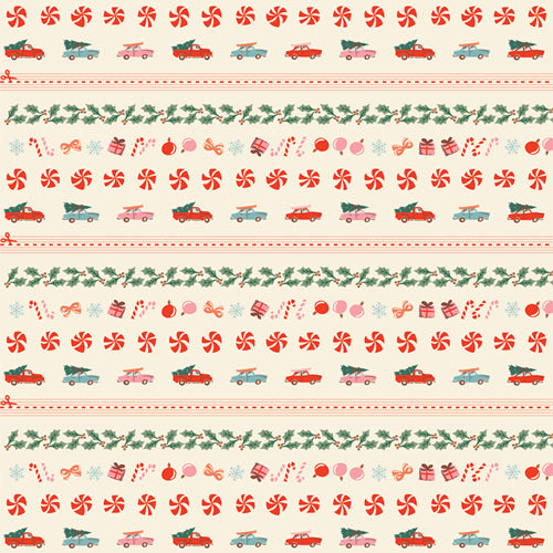 Cotton quilting fabric pattern called 'Holiday Bound'. Part of the 'Christmas in the Cabin' fabric collection. Designed by AGF Studio for fabric company Art Gallery. SKU: BINCCA258915. 44-45 inch width.