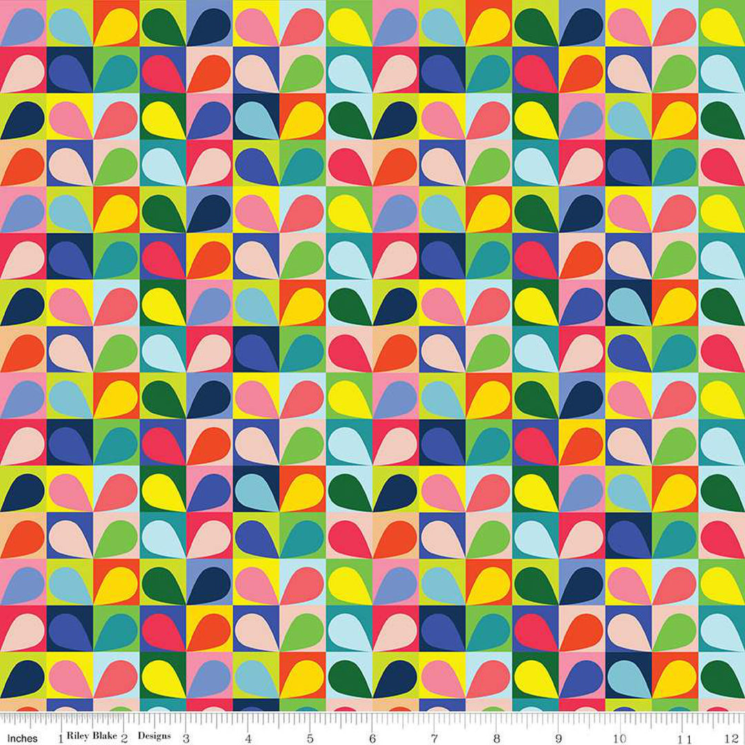 Cotton quilting fabric pattern called 'Salad in Multi'. Part of the 'Albion' fabric collection. Designed by Julia Frazier for fabric company Riley Blake. SKU: C14683-MULTI. 44-45 inch width.